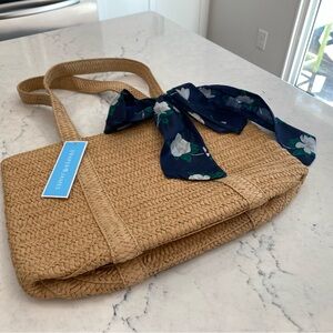 Draper James straw tote with scarf